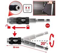 KS Tools Porte-embouts magnétique 1/4 à changement rapide, avec articulation, 514.1136