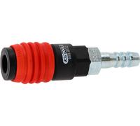 KS Tools 999.9102 Raccord de sécurité universel pour air comprimé 3 en 1 11 mm avec embout de tuyau