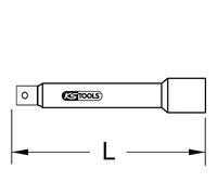 KS TOOLS Rallonge en acierinoxydable 3/4", 200mm 964.3473