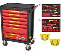 KS TOOLS Servante d’atelier ECOline avec 42 outils isolés pour véhicules élec...