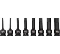 KS TOOLS 1/2" Jeu de douilles à chocs 8 pans, longues, 8 pcs