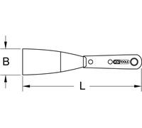 KS Tools spatule en acier inoxydable, 25mm, 2 poignées, 907.2261