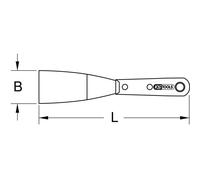 KS TOOLS Spatule en acier inoxydable 38 mm avec manche en bois - 907.2262
