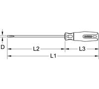 KS Tools TITAN+ tournevis à fente,3,2mm,L=126mm, 965.0911
