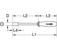KS TOOLS Tournevis à douille avec isolation de protection 4 mm - 117.1179