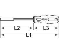 KS TOOLS Tournevis à embouts 1/4" EN ACIER INOXYDABLE 206 mm - 153.1050