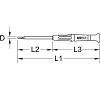 KS TOOLS Tournevis de précision avec isolation de protection pour vis à fente 1,5 mm - 500.6138