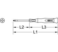 KS TOOLS Tournevis pour mécanique de précision PH1 x 4,0 mm 150 mm - 500.7834