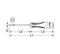 KS TOOLS Tournevis ULTIMATE® Fente 12 mm - L.250 mm