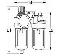 KS Tools Unité de traitement d'air 1/4'' 0,5-12 Bar 515.3355
