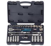 KS TOOLS Werkzeuge-Maschinen GmbH Jeu de clés à douilles 1/2 CHROMEplus, 30 pièces (918.0830)