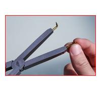 KS TOOLS Werkzeuge-Maschinen GmbH Paire de pointes pour pince de sécurité à double articulation, 1,0 mm, coudée à 90° (500.7018)
