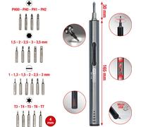KS TOOLS Tournevis de précision sur batterie avec prise USB