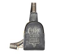 Ksajwzf Coffee is Always A Good Idea Petit sac à bandoulière, sac banane cadeau pour femme, sac banane tendance pour femme, multicolore