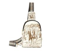 Ksajwzf Petit sac à bandoulière American Wild West Desert Cowboys - Cadeau pour femme, multicolore