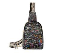 Ksajwzf Petit sac à bandoulière géométrique pour l'éducation des mathématiques, cadeaux pour femme, sac banane tendance pour femme, multicolore
