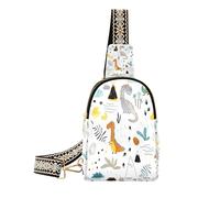Ksajwzf Petit sac à bandoulière mignon motif montagnes dinosaures, sac banane cadeau pour femme, sac banane tendance pour femme, multicolore