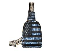 Ksajwzf Petit sac à bandoulière motif drapeau des États-Unis, sac banane pour femme, sac banane tendance pour femme, multicolore