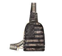 Ksajwzf Petit sac à bandoulière rétro avec drapeau américain des États-Unis, sacs banane cadeaux pour femme, sac banane tendance pour femme, multicolore