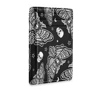 Ksajwzf Porte-cartes de crédit en cuir fin et pince à billets Motif papillon de mort Crâne Lune Portefeuille ésotérique blocage RFID pour homme et femme Jour des morts