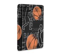 Ksajwzf Porte-cartes de crédit en cuir fin et pince à billets - Portefeuille moderne pour joueur de basket-ball - Blocage RFID - Pour homme et femme