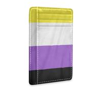 Ksajwzf Porte-cartes de crédit en cuir fin et pince à billets Pride LGBT Drapeau Portefeuille RFID pour homme et femme Rayures colorées