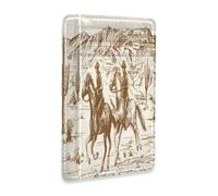 Ksajwzf Portefeuille en cuir fin pour cartes de crédit et pince à billets American Wild West Desert Cowboys avec blocage RFID pour homme et femme Motif animal