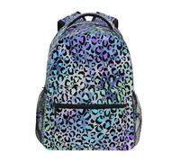 Ksajwzf Sac à dos d'école pour ordinateur portable - Motif léopard - Pour filles et garçons - En peau d'animal - Pour l'école, le voyage, la randonnée - Avec nom de marque pour homme et femme,