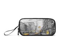 Ksajwzf Trousse à crayons de grande capacité pour femme Motif taxi New York 3 compartiments Pochette organiseur papeterie pour école fille garçon adolescent, multicolore, Cartable