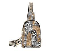 Ksajwzf Wild Jaguars Petit sac à bandoulière motif zèbre pour femme, sac banane tendance pour femme, multicolore