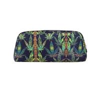 KSANNNS A Puff in Time Sac de papeterie portable simple imprimé cannabis marijuana léger et spacieux pour l'école et le bureau, doré, Taille unique, Trousse de maquillage