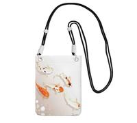 KSANNNS Carpes koï traditionnelles avec pois, sac à bandoulière compact et léger, adapté pour les voyages quotidiens, les trajets et le shopping, Noir , Taille unique