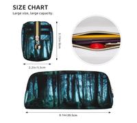 KSANNNS Ghost Hid Behind The Trees Sac de papeterie portable simple imprimé léger et spacieux pour l'école, le bureau, boîte de rangement, doré, Taille unique, Trousse de maquillage