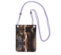KSANNNS Le sac à bandoulière imprimé Bengal Tiger compact et léger est adapté pour les voyages quotidiens, les trajets et le magasinage, violet, Taille unique
