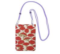 KSANNNS Le sac à bandoulière imprimé champignon rouge blanc compact et léger est adapté pour les voyages quotidiens, les trajets et le magasinage, violet, Taille unique
