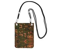KSANNNS Le sac à bandoulière imprimé champignon sauvage compact et léger est adapté pour les voyages quotidiens, les trajets et le magasinage, Noir , Taille unique