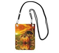 KSANNNS Le sac à bandoulière imprimé citrouille compact et léger est adapté pour les voyages quotidiens, les trajets et le magasinage, Noir , Taille unique
