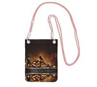 KSANNNS Le sac à bandoulière imprimé citrouille d'Halloween compact et léger est adapté pour les voyages quotidiens, les trajets et le magasinage, rose, Taille unique