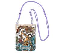 KSANNNS Le sac à bandoulière imprimé Dragon and Tiger compact et léger est adapté pour les voyages quotidiens, les trajets et le magasinage, violet, Taille unique