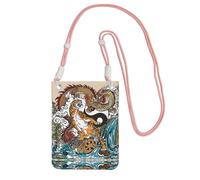 KSANNNS Le sac à bandoulière imprimé Dragon and Tiger compact et léger est adapté pour les voyages quotidiens, les trajets et le magasinage, rose, Taille unique