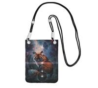 KSANNNS Le sac à bandoulière imprimé Fox On The Galaxy compact et léger est adapté pour les voyages quotidiens, les trajets et le shopping, Noir , Taille unique