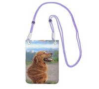 KSANNNS Le sac à bandoulière imprimé Golden Retriever Dog compact et léger est adapté pour les voyages quotidiens, les trajets et le shopping, violet, Taille unique