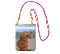 KSANNNS Le sac à bandoulière imprimé Golden Retriever Dog compact et léger est adapté pour les voyages quotidiens, les trajets et le shopping, Fuchsia, Taille unique
