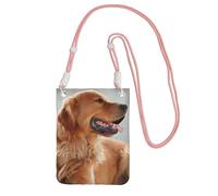 KSANNNS Le sac à bandoulière imprimé Golden Retriever Dog compact et léger est adapté pour les voyages quotidiens, les trajets et le shopping, rose, Taille unique