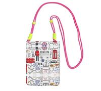 KSANNNS Le sac à bandoulière imprimé I Love London compact et léger est adapté pour les voyages quotidiens, les trajets et le shopping, Fuchsia, Taille unique