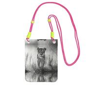 KSANNNS Le sac à bandoulière imprimé lion compact et léger est adapté pour les voyages quotidiens, les trajets et le magasinage, Fuchsia, Taille unique