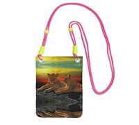 KSANNNS Le sac à bandoulière imprimé lion et lionne compact et léger est adapté pour les voyages quotidiens, les trajets et le magasinage, Fuchsia, Taille unique