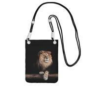 KSANNNS Le sac à bandoulière imprimé Lion et tigre sauvage compact et léger est adapté pour les voyages quotidiens, les trajets et le magasinage, Noir , Taille unique