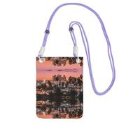 KSANNNS Le sac à bandoulière imprimé Los Angeles Palm Trees compact et léger est adapté pour les voyages quotidiens, les trajets et le shopping, violet, Taille unique