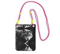 KSANNNS Le sac à bandoulière imprimé loup aux yeux rouges compact et léger est adapté pour les voyages quotidiens, les trajets et le shopping, Fuchsia, Taille unique